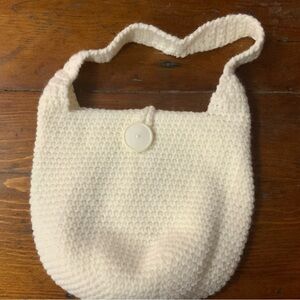 Elegant white crochet Shoulder Bag